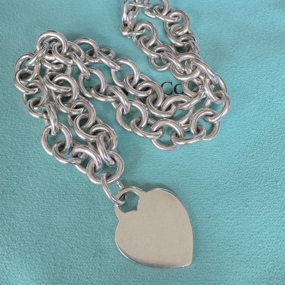 Tiffany & Co. .925 Engravable  Heart Tag Choker 16" - Picture 16 of 16